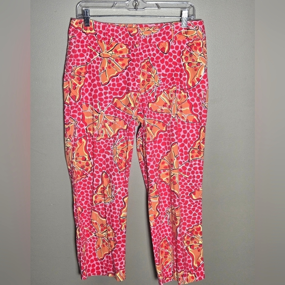 Vintage Lilly Pulitzer Butterfly Print Crapri Pants, Size‎ 8